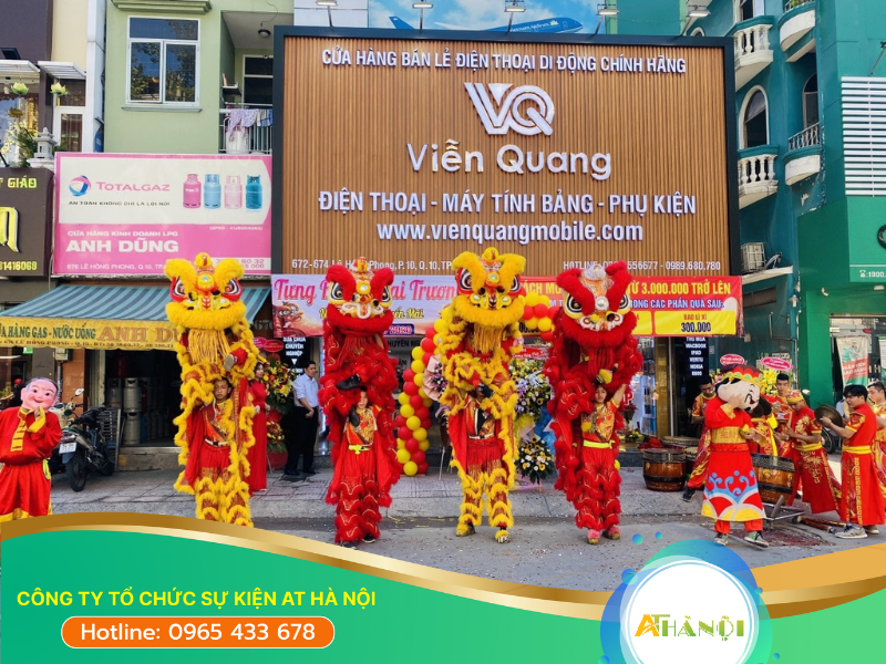 Tiết mục múa lân sư rồng mang nhiều ý nghĩa may mắn cho doanh nghiệp trong sự kiện khai trương