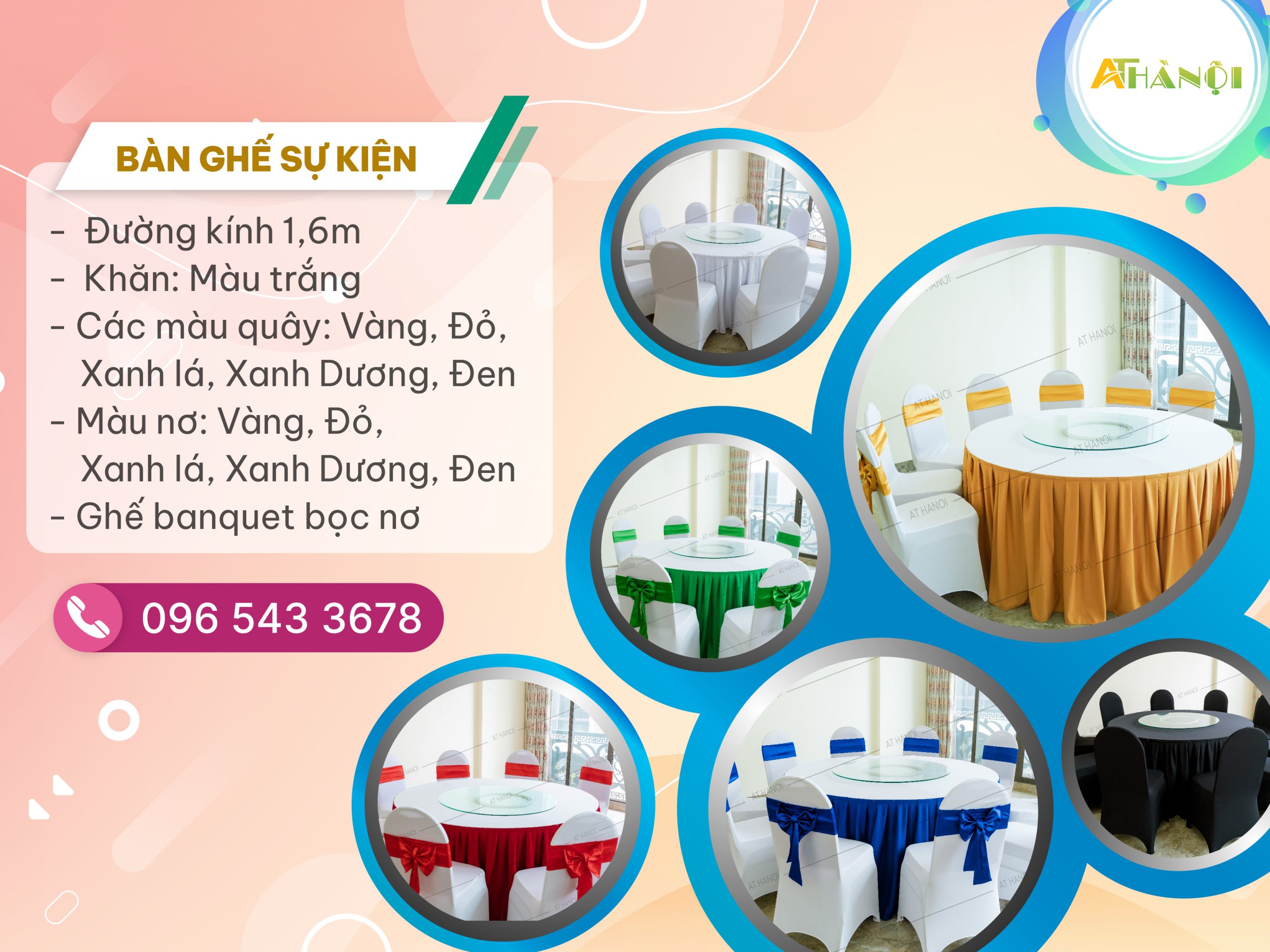 AT Hà Nội cho thuê bàn ghế sự kiện