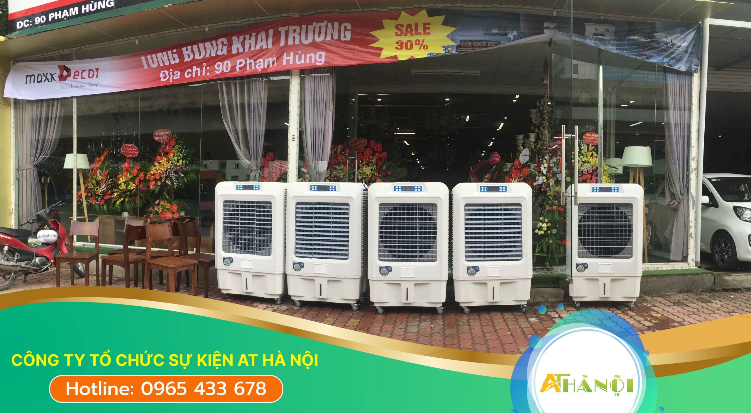 Quạt điều hòa dùng trong sự kiện khai trương